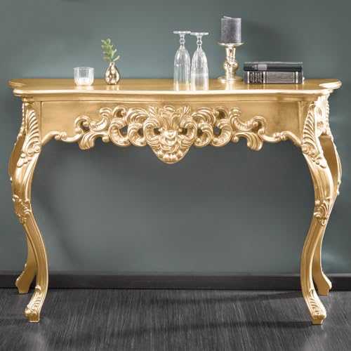 Cagü – Romantic Console [Florence] Antique Gold in Baroque Design 110 cm x 35 cm