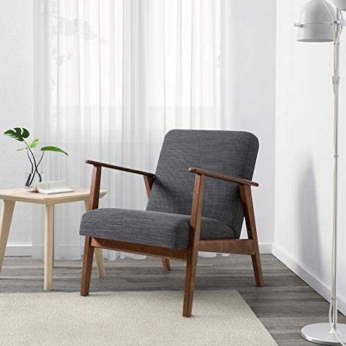 Discount Seller EKENÄSET Armchair, Hillared anthracite, 64x81x75 cm durable and easy to care for. Fabric armchairs. Armchairs & chaise longues. Sofas & armchairs. Furniture. Environment friendly.