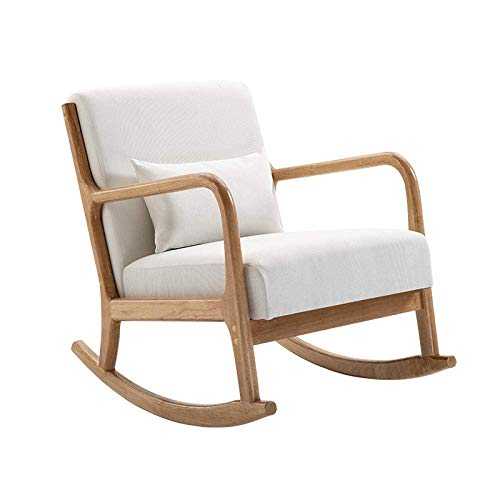 YANGGUANG Rocking Chair,Comfortable Relax Nordic Balcony Solid Wood Rocking Chair Adult Nap Balcony Chair Lazy Chair Recliner Home Leisure Chair Office Armchair Bearing Weight 200Kg-Green