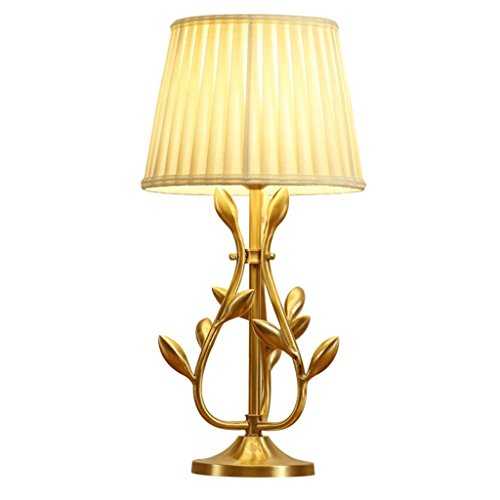 WYL Modern Minimalist Bedroom Bedside Table Lamp Creative Brass Tree Leaves Living Room Study Art Deco Table Lamp E27