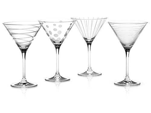 Mikasa 5159319 Cheers Martini Glasses, 290 ml, Set of 4, Silver