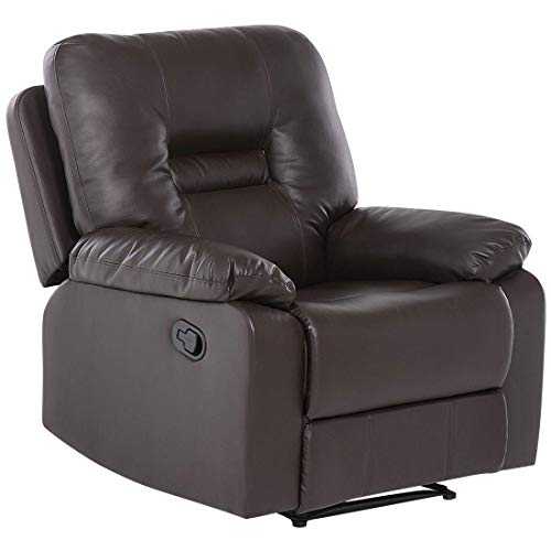 Modern Faux Leather Recliner Chair Manual Reclining Padded Armchair Brown Bergen