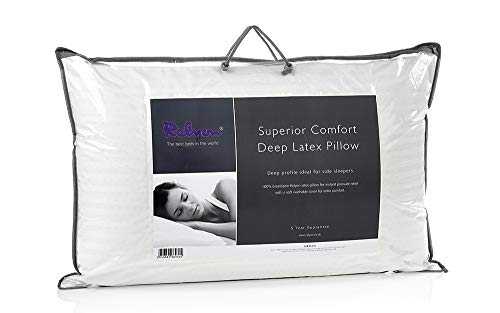 Relyon Superior Comfort Deep Breathable Latex Pillow with a Soft 100% Cotton, Removable Cover, W68cm x L42cm x H17cm