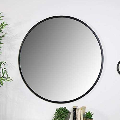 Melody Maison Large Round Black Mirror 100cm x 100cm