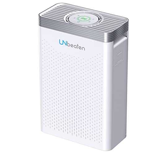 UNbeaten Air Purifier with H13 True HEPA Filter with 12H Timer, Auto Mode, 4 Speeds Adjustable and Filter Change Reminder, Remove Pollen, Smoke, Dust, Pets Dander, Allergen and Odours