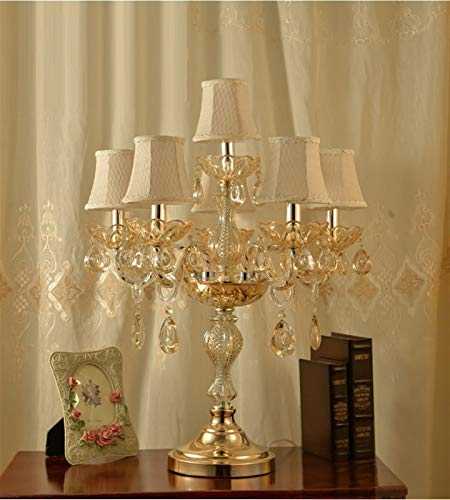 Xssbhsm Table lamps for lounge Crystal table lamps Bedside lamp for bedroom luxury crystal table lamp american K9 luxury crystal decoration lamp (Lampshade Color : Gold with shades)