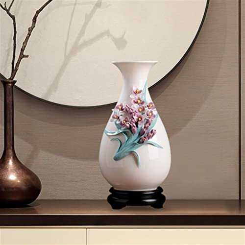 Chinese Ceramic Handmade Orchid Vase Large Living Room Wine Cooler Study Blog Shelf Ornaments