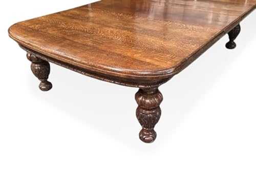 Rare 18ft Grand Antique English carved Oak dining table