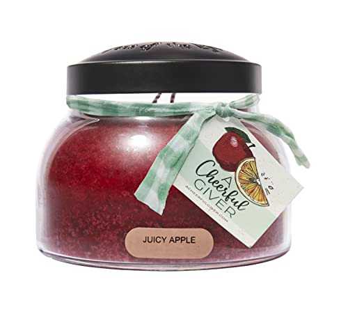 A Cheerful Giver - Juicy Apple - 22oz Mama Scented Candle Jar - Keepers of the Light - 125 Hours of Burn Time, Candles Gifts for Women