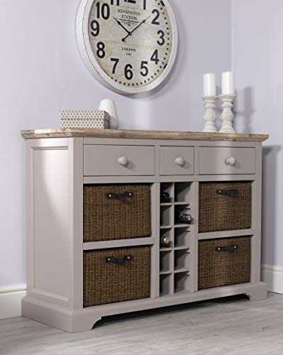 Florence Sideboard with wine rack. TRUFFLE sideboard with baskets, drawers and optional shelves. FULLY ASSEMBLED