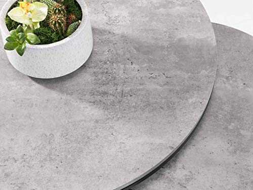Julian Bowen Staten Nest of Coffee Tables, Concrete Grey/Black