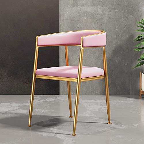 LILICEN Nordic Dining Chair Backrest Simple Chair Minimalist Modern Leisure Designer Dining Chair Living Room Home Furniture Armchair (Color : I Gold leg PU)