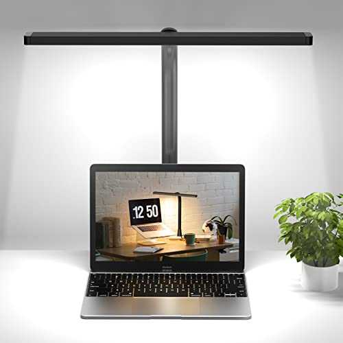 SKYLEO LED Desk Lamp Flexible Gooseneck - LED Desk Lamp with Clamp 10W - Desk Lights for Office with Remote - 3 Light Modes x 10 Brightness Levels - Black