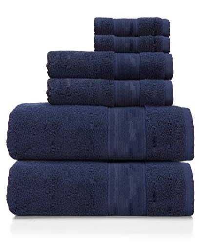 Ralph Lauren Sanders Towel 6 Piece Set Club Navy - 2 Bath Towels, 2 Hand Towels, 2 Washcloths
