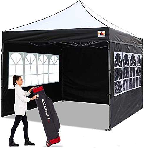 ABCCANOPY Pop Up Gazebo With Side Panels and Door Wall Heavy Duty Commercial Frame,Bonus Upgraded Roller Bag, 4 Weight Bags, Stakes and Ropes