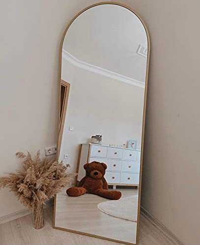 Full Length Floor Standing Mirror | Solid Gold Metal Frame Mirror | Standing Mirror | Minimalist Decor Metal Mirrors