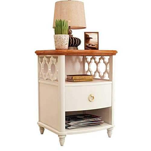 Accent Table Nightstand Bedroom Wooden Cabinet|European Bedroom Bedside Table|White Bedside Table Living Room Side Drawer Storage Box|Solid Wood Cabinet Assembly Cabinet Small Table