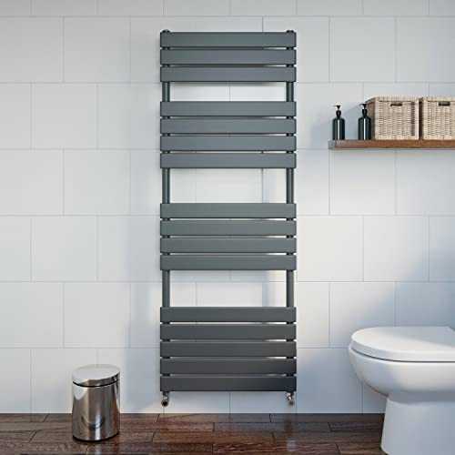 DuraTherm Heated Towel Rail Radiator for Bathrooms Flat Panel Ladder Wall Mounted Anthracite 1600 x 600mm