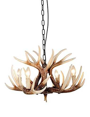 Vintage Style Resin Deer Horn Antler Chandeliers,4 Lights(Bulbs Not Included)