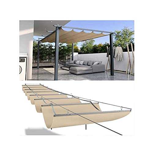 XYUfly20 Outdoor Restaurant Retractable Wave Canopy Reserve 17 Mm At The Folds Of The Wave Shade Net More Beautiful Installation Used For Outdoor Courtyard, Garden Terrace Shading