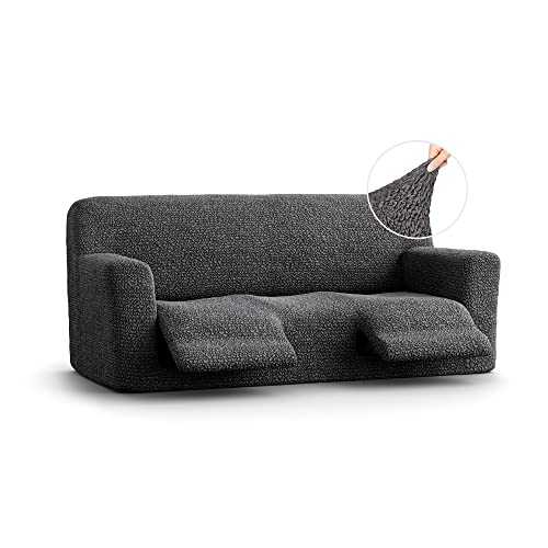 Menotti 3 Seater Recliner Sofa Cover Sanitised Recliner Cover Couch Slipcover Soft Fabric Slipcover Wingback Recliner Stretch Furniture Protector - Microfibra Collection (Charcoal, 3 Seater Recliner)