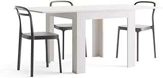 Mobili Fiver, Square extendable dining table, Eldorado, White Ash, Made In Italy