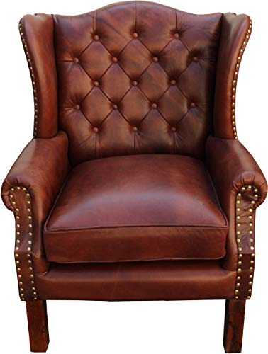 Casa Padrino Luxury Genuine Leather Armchair Brown 72 x 65 x H. 103 cm - Hotel Furniture - Chesterfield Lounge Chair