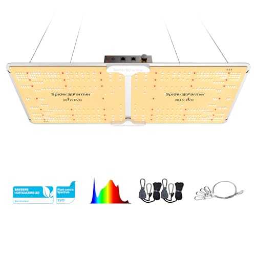 Spider Farmer Newest Dimmable Led Grow Light Full Spectrum 120x60CM Cover 606pcs SAMSUNG LM301 Chips&Reliable MeanWell Driver Grow Light for Indoor Plant Veg Bloom Daisy Chain 2 SF2000s for 150x150CM