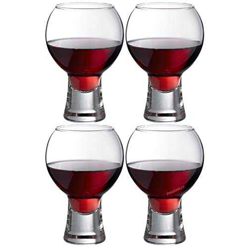 Set of 4 x 500ml Thick Short Stem Balloon Glasses - Suitable for Wine, Gin & Cocktails