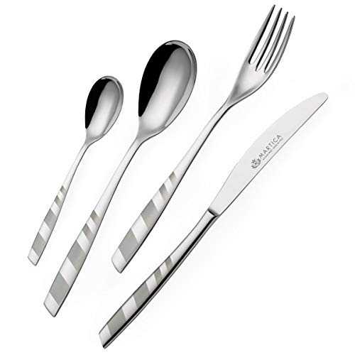 Modern satin steel cutlery set 75 pieces - Boston