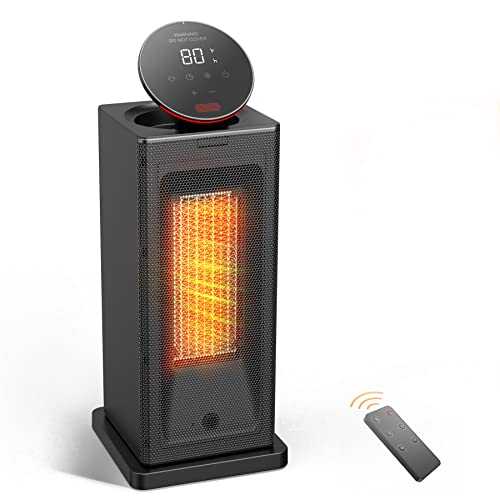 Heater for Home XNFEEL, Electric Heater 2000W with Screen Control/Remote Control 3 Heat Settings,Ceramic Heating Fan Heater Built-in Thermostat & 24H Timer, Portable Heater Automatic 90° Oscillation