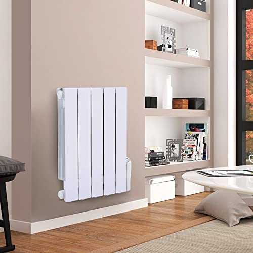 900W Aluminum Oil Filled Radiator, 5 Fins Portable Electric Heater, Heater with Timer 7 Days/24 Hours Timing, Adjustable Thermostat, Free Standing/Wall Mounted, 45x8x57.5cm