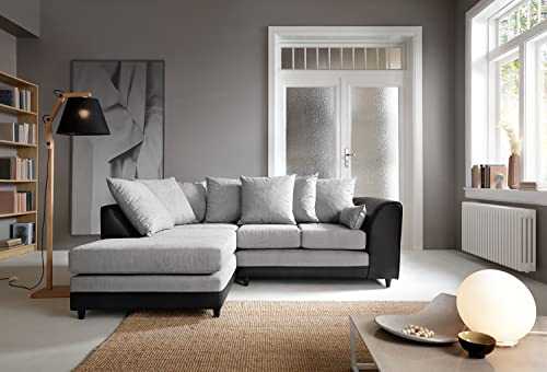 Abakus Direct | PORTO Byron Corner Group Sofa Black and Charcoal Right or Left (Left Hand Facing)