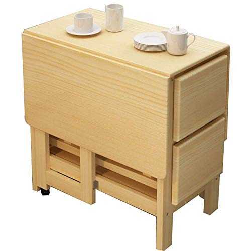 Drop Leaf Table for Small Space with 2 Chair Bedroom Balcony Kitchen Laundry Room Natural Wood Dining Table Heavy Duty