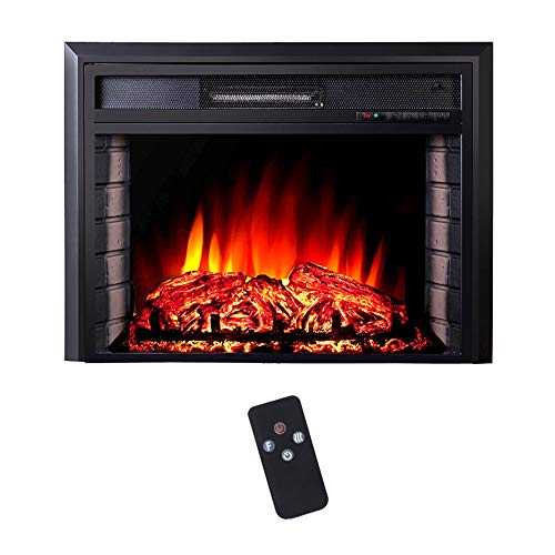 Portable Electric Fireplace Insert Heater,Recessed with Remote Control and Timing Function 900-1800W (Black) (Black, L65.1*W17xH54.2)