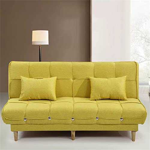 DameCo 2 in 1 Folding Sofa Bed, Sleeper Convertible Sofa,3 Angles Adjustable Back,2 Seater Sofa Bed,with 2 Pillows, for Apartments, Bedroom,Living Room,yellow,180 × 51 × 76cm interesting