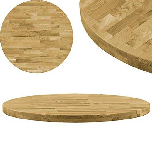 Table Top Solid Oak Wood Round 44 mm 600 mm +Material: Solid oak wood (sanded and lacquered)