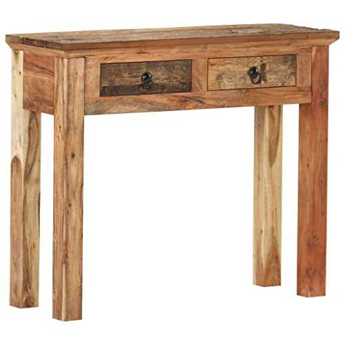 vidaXL Solid Acacia Wood and Reclaimed Wood Console Table Wooden Side Hall Entryway Table under Mirror Living Room Bedroom Home Furniture