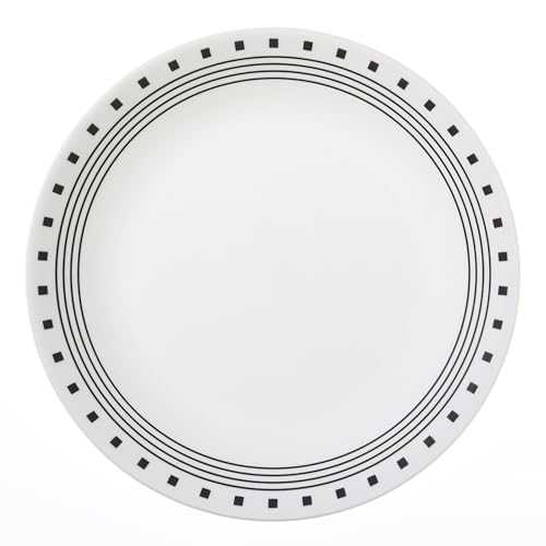 Livingware City Block Dinner Plates, 10.4 Inches, Set of 6