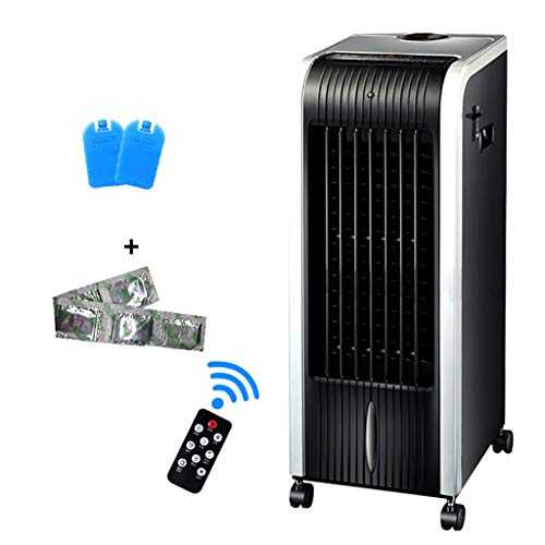 Air Cooler Single-cooled remote-controlled Air conditioner fan,Portable Modern 6.5L 4-in-1, Fan Heater, Air Purifier & Humidifier - Home Silent Evaporative coolers Mobile air-Black