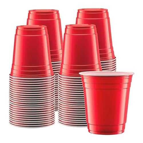 Plastic Disposable Recyclable Half and Full Pint Bee Glasses for Party’s All Type of Events with Pint Sizes, Pack of 1000