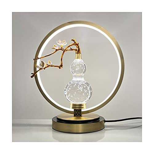 YIFEI2013-SHOP Lamps for Bedroom Crystal Table Lamp Chinese Style Modern Bedroom Bedside Lamp Creative Living Room Home Brass Crystal Decoration Button Switch Lighting Lamp Table Lamps