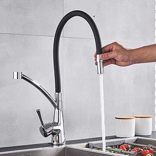 CHENF Kitchen tap New Kitchen Faucet Torneira Chrome with Black Pull Down Free Rotation One Modes Hot Cold Mixer Crane Bath Sink Tap Faucets