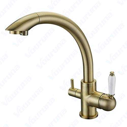 Decorry Vintage Bronze Kitchen Faucet Old Style Ro Water Sink Mixer Tri Flow 3 Way Water Filter Tap