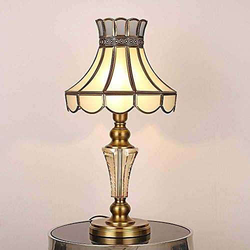 WJMLS Traditional Style Antique Brass Table Lamp Simple Living Room Bedroom Decoration All Copper Table Lights Reading Desk Lamps (Color : C)