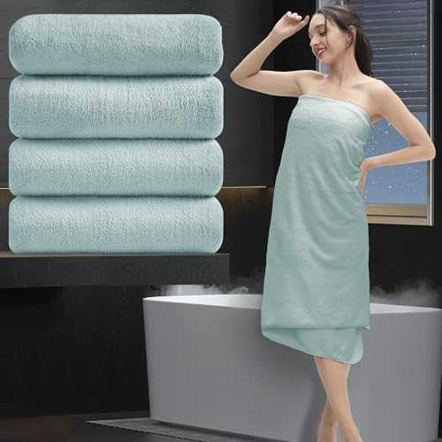 4 Piece Oversized Bath Sheet Towels (35 x 70 in,Light Blue) 700 GSM Ultra Soft Bath Towel Set Thick Large Cozy Plush Highly Absorbent Towels Quick Dry Bathroom Towels Hotel Luxurious Towels