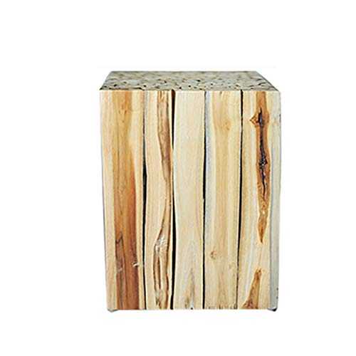 NNHDWS Stump Side Table, 3 Shapes Round, Square, Wooden Strip Square,Nordic Solid Wood Small Coffee Table, Creative Sofa, Bedroom, Living Room Side Stool,wooden strip square