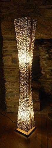 Unusual Floor Standing lamp from Bali - Hand Made from Bamboo Rings and Fabric - 1.5 metres Tall