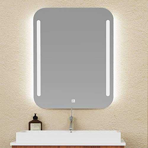 Bathroom mirror Aluminum alloy LED light mirror wall-mounted smart backlit 500 * 700/600 * 800/700 * 900mm tri-color light smart explosion-proof mirror