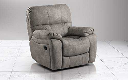 Armchair with manual recliner. Faux leather nubuck elephant effect (cm. 109 x 105 x 105h)